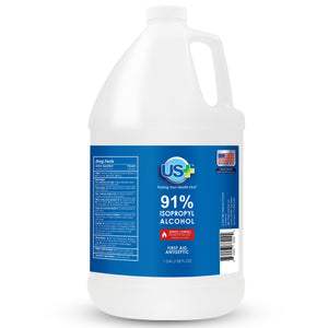 4 Gallons US+ 91% Isopropyl Alcohol Bulk (1 Gallon x 4) - USP Grade